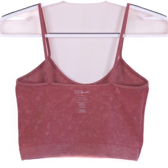 BKE Essentials Light Red Spaghetti Strap Fitted Crop Top, Size XS/S - Picture 9 of 10